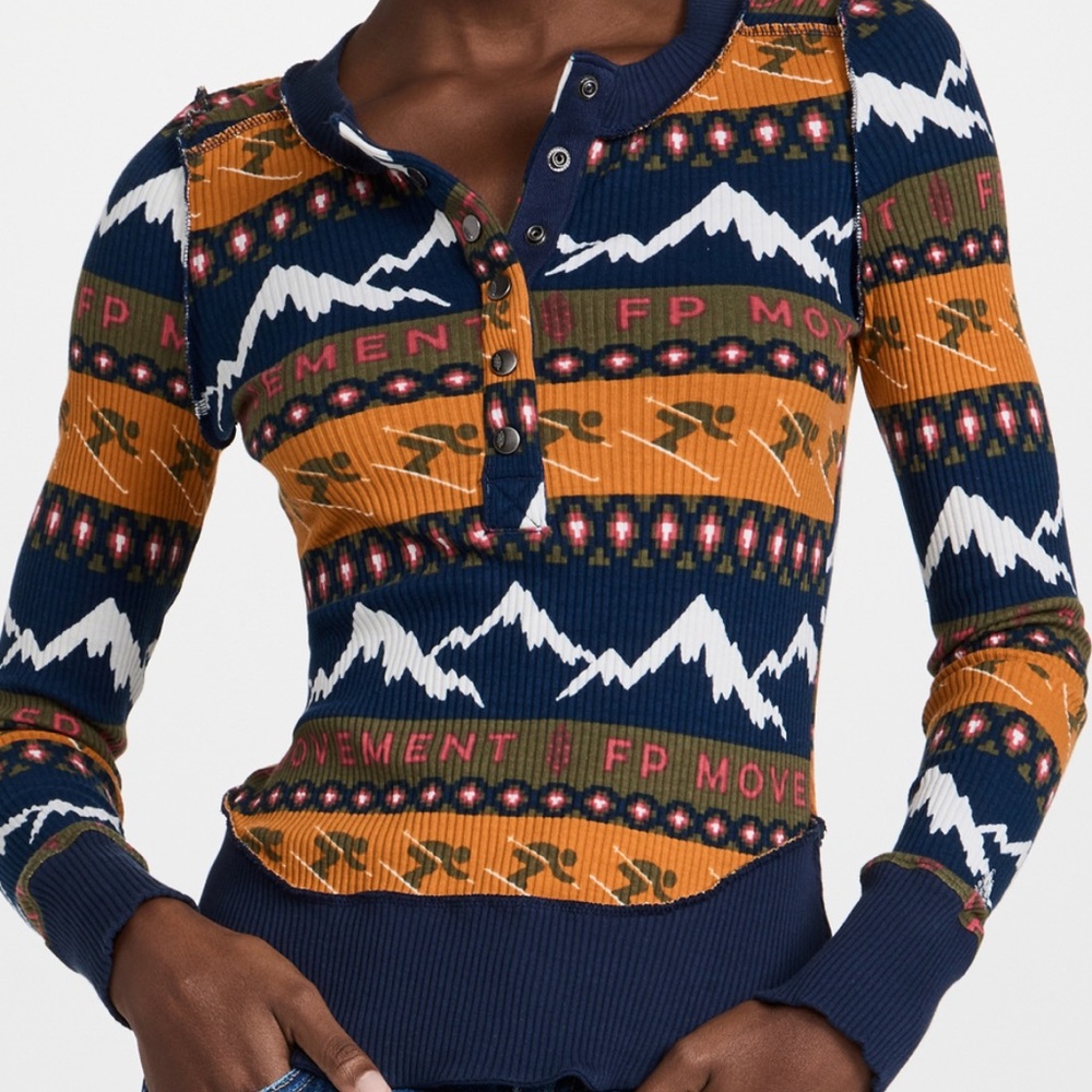 Free People Movement rally printed layer top size S